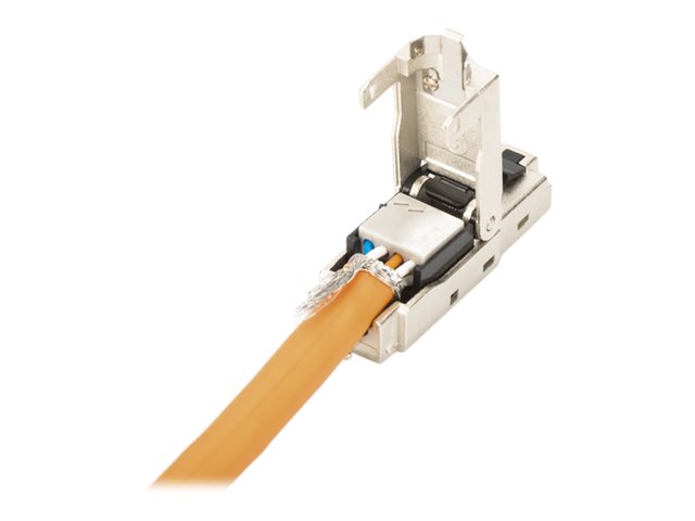 DIGITUS Geschirmter RJ45-Stecker zur Feldkonfektionierung AWG 22-27 10 GBit Ethernet PoE+ Staubschutzkappe Knickschutz