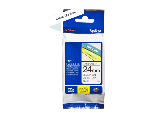 BROTHER P-Touch TZE-251 schwarz auf weiss 24mm