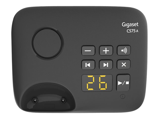 GIGASET C575A Duo schwarz schnurlos analog DECT 2 Mobilteile TFT-Farb-Display Freisprechen Adressbuch für 200 Einträge Wecker