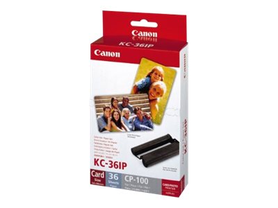 CANON KC-36IP Foto Papier inkjet 54x86mm 36 Blatt 10er-Pack with color ink cartridge for CP-100