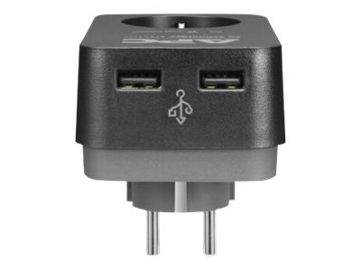 APC Essential SurgeArrest 1 Outlet 2 USB Ports Black 230V Germany