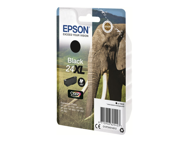 EPSON 24XL Tinte schwarz hohe Kapazität 10ml 500 Seiten 1-pack blister ohne Alarm