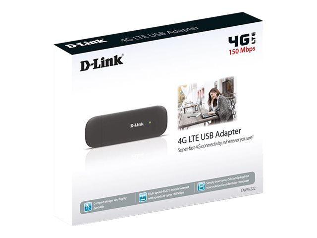 D-LINK DWM-222 4G LTE USB Adapter mobiles Modem bis zu 150 Mbit/s Downlink Raten bis zu 50 Mbit/s Uplink