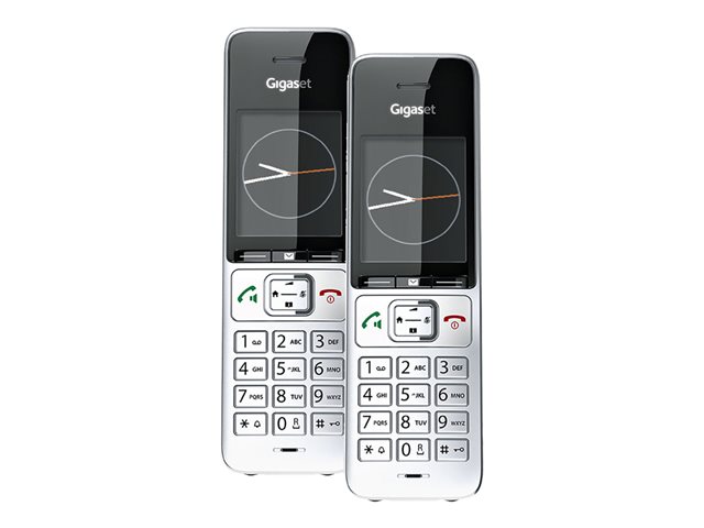 GIGASET COMFORT 500HX duo silber/ schwarz 5,8 cm 2,2 Zoll TFT Farbdisplay 2 Mobilteile Freisprechen f. DECT Basisstationen u. Router