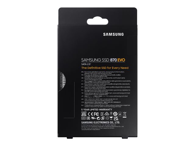 SAMSUNG 870 EVO SSD 250GB 6,35cm 2,5Zoll SATA III 560MB/s read 530MB/s write