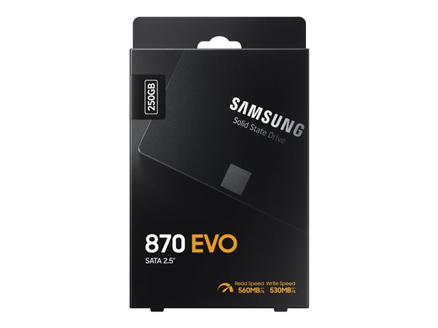 SAMSUNG 870 EVO SSD 250GB 6,35cm 2,5Zoll SATA III 560MB/s read 530MB/s write