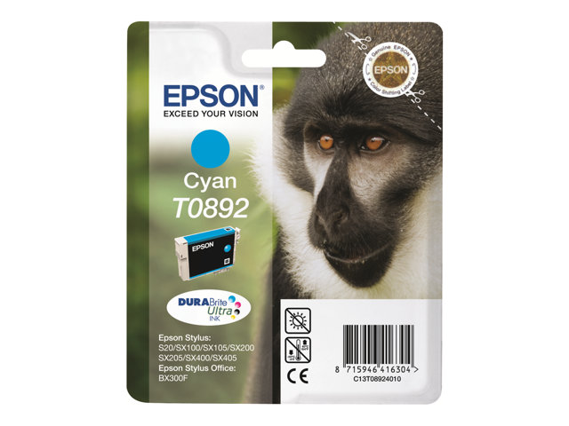 EPSON T0892 Tinte cyan kleine Kapazität 3.5ml 1-pack blister ohne Alarm