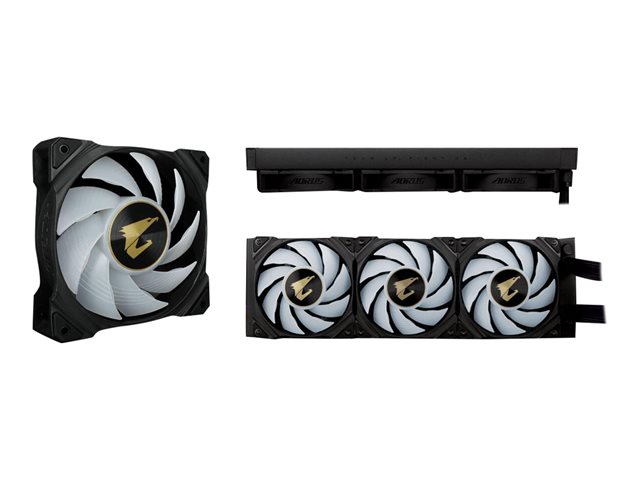 GIGABYTE AORUS WATERFORCE X 360 All-in-one Liquid Cooler with Circular LCD Display RGB Fusion 2.0 Triple 120mm ARGB