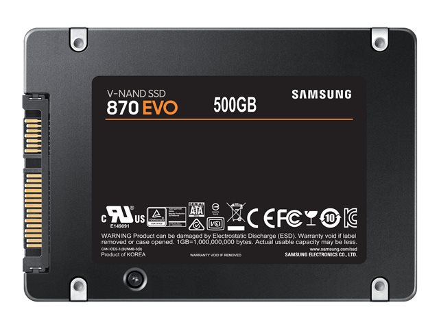 SAMSUNG 870 EVO SSD 500GB 6,35cm 2,5Zoll SATA III 560MB/s read 530MB/s write