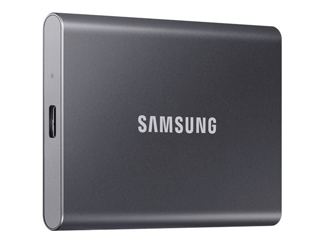 Produkt Links Vorne SAMSUNG Portable SSD T7 1TB extern USB 3.2 Gen 2 titan grey