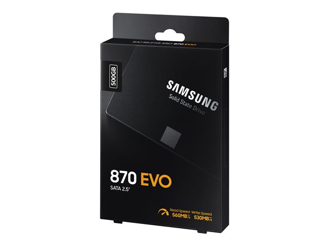 SAMSUNG 870 EVO SSD 500GB 6,35cm 2,5Zoll SATA III 560MB/s read 530MB/s write