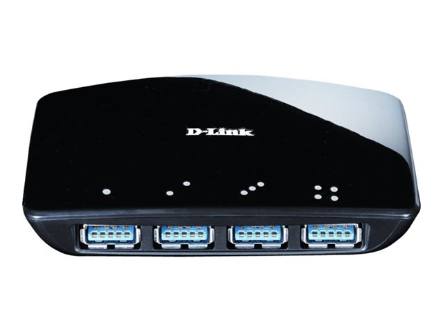 D-LINK DUB-1340 4-Port USB 3.0 Hub bis zu 5 Gbit/s zur Erweiterung von PC/Laptop mit vier USB 3.0 Ports inkl. Steckernetzteil