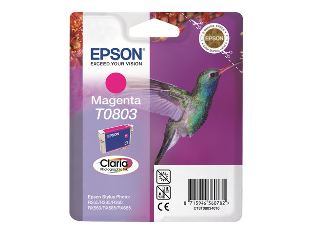 EPSON T0803 Tinte magenta Standardkapazität 7.4ml 460 Seiten 1-pack blister ohne Alarm