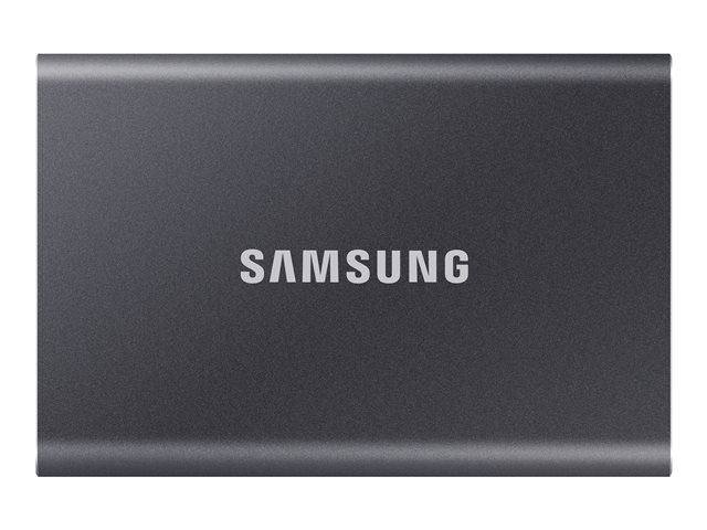 Produkt Vorderseite SAMSUNG Portable SSD T7 1TB extern USB 3.2 Gen 2 titan grey