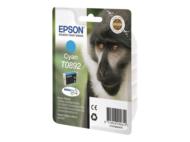 EPSON T0892 Tinte cyan kleine Kapazität 3.5ml 1-pack blister ohne Alarm