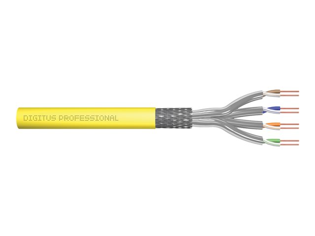 DIGITUS CAT 7A S-FTP installation cable 1500MH B2ca EN 50575 AWG 22/1 1000m drum sx ye