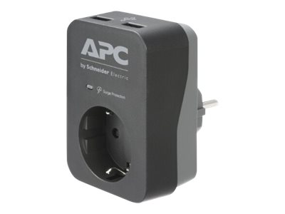 APC Essential SurgeArrest 1 Outlet 2 USB Ports Black 230V Germany