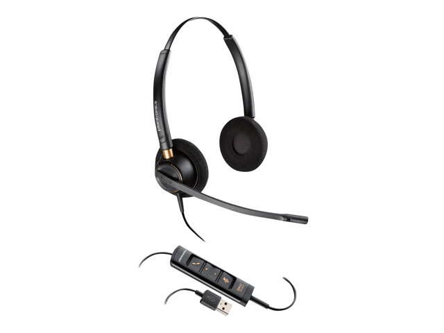 PLANTRONICS EncorePro 525 USB Stereo Kopfbügel-Headset mit USB/Inline Steuerung