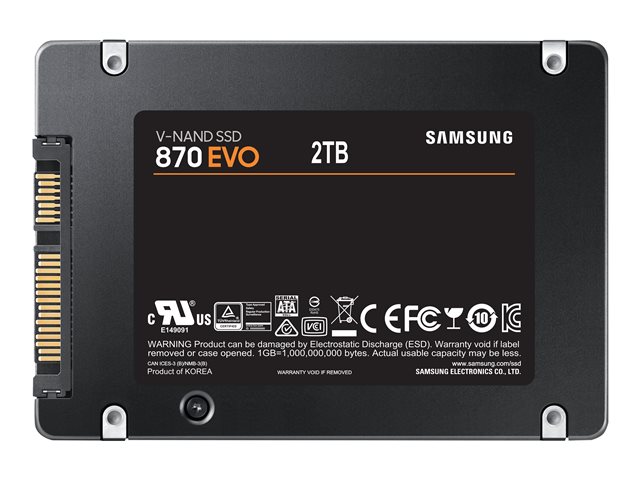 SAMSUNG 870 EVO SSD 2TB 6,35cm 2,5Zoll SATA III 560MB/s read 530MB/s write