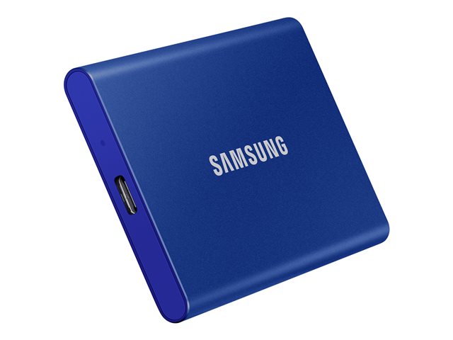 Produkt Links Vorne SAMSUNG Portable SSD T7 1TB extern USB 3.2 Gen 2 indigo blue