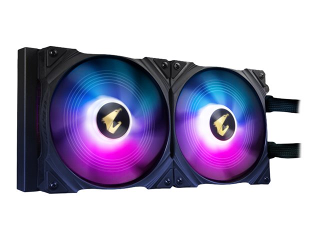 GIGABYTE AORUS WATERFORCE X 280 All-in-one Liquid Cooler with Circular LCD Display RGB Fusion 2.0 Triple 140mm ARGB