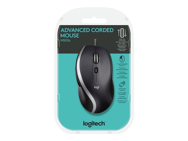 LOGITECH Advanced Corded Mouse M500s - BLACK - EMEA