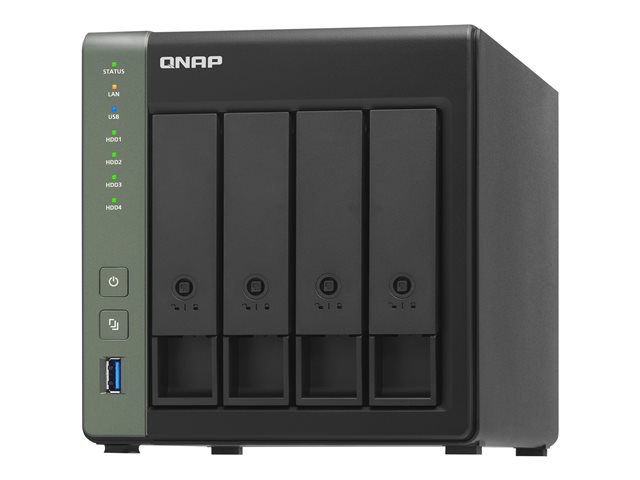 QNAP 4-Bay NAS Annapurna Labs AL214 Quad core 1.7GHz 2GB DDR3L SODIMM RAM max 8GB SATA 6Gb/s 1x 10GbE SFP+ LAN 2x GbE LAN