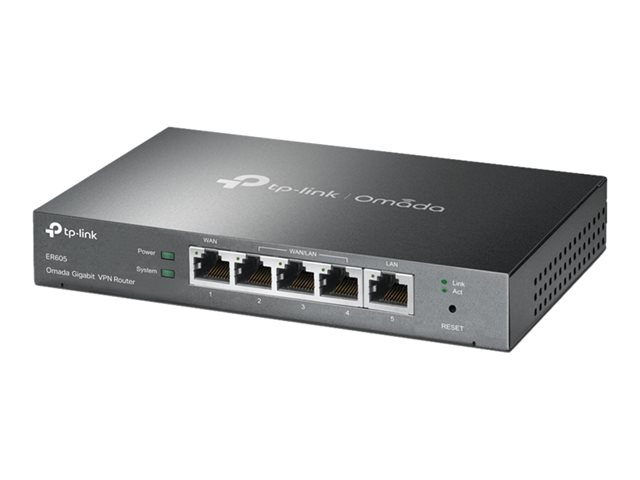 TP-LINK ER605 SafeStream Gigabit Multi-WAN VPN Router 1× Gigabit WAN Port 3× Gigabit WAN/LAN Ports 1× Gigabit LAN Port