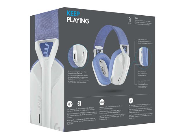 LOGITECH G435 LIGHTSPEED Wireless Gaming Headset - WHITE - EMEA