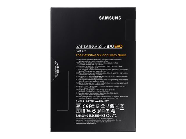 SAMSUNG 870 EVO SSD 2TB 6,35cm 2,5Zoll SATA III 560MB/s read 530MB/s write