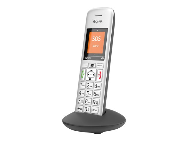 GIGASET E390HX silber/ schwarz 5,8 cm 2,2 Zoll TFT Farbdisplay beleuchtete Tasten Raumüberwachung für DECT Basisstationen und Router