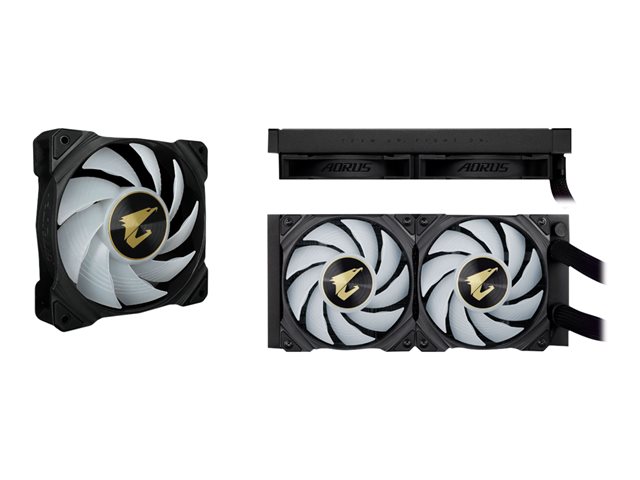 GIGABYTE AORUS WATERFORCE X 240 All-in-one Liquid Cooler with Circular LCD Display RGB Fusion 2.0 Triple 120mm ARGB