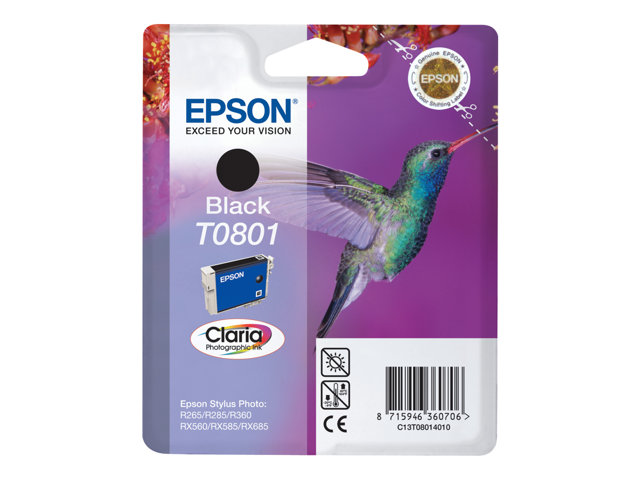 EPSON T0801 Tinte schwarz Standardkapazität 7.4ml 330 Seiten 1-pack blister ohne Alarm