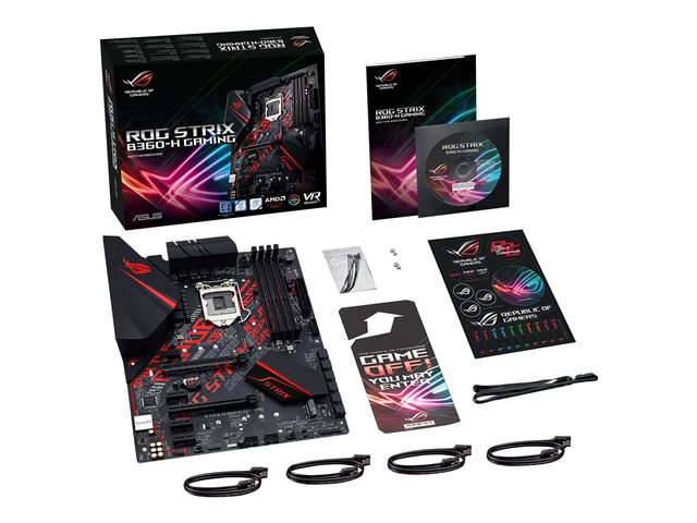 ASUS Mainboard Intel ROG STRIX B360-H GAMING LGA1151 DDR4 PCI-E 4x USB 3.0 6x USB 2.0 DVI HDMI Gb Intel 6x SATA ATX