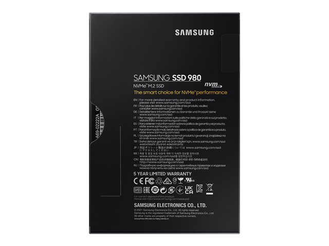 SAMSUNG 980 Basic SSD 500GB M.2 NVMe PCIe 3.0 3.100 MB/s read 2.600MB/s write