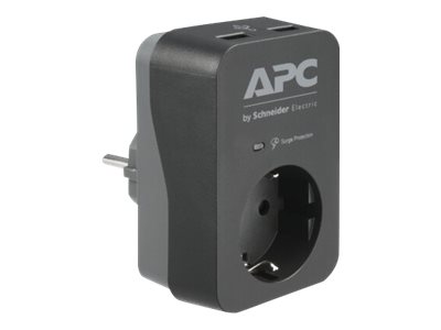 APC Essential SurgeArrest 1 Outlet 2 USB Ports Black 230V Germany