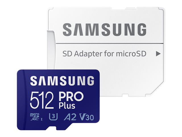 SAMSUNG PRO Plus 512GB microSDXC UHS-I U3 160MB/s Full HD & 4K UHD Speicherkarte inkl. SD-Adapter