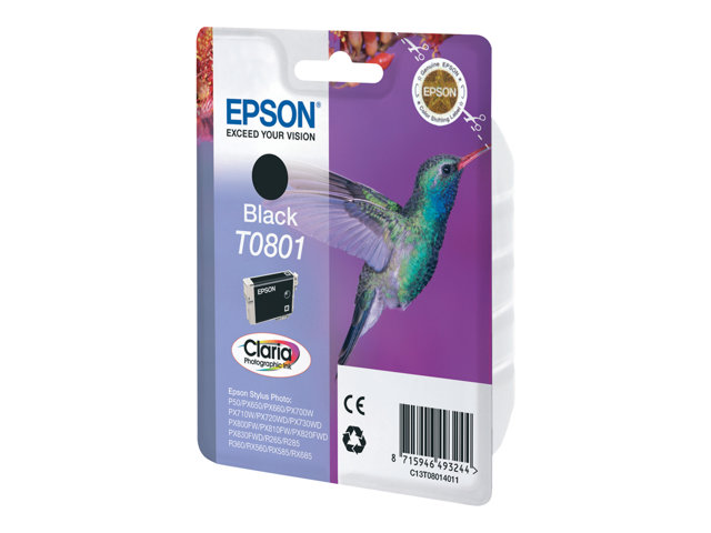 EPSON T0801 Tinte schwarz Standardkapazität 7.4ml 330 Seiten 1-pack blister ohne Alarm