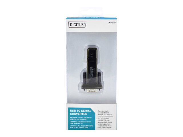 DIGITUS Converter USB2.0 auf Serial RS232 inkl. USB Verlaengerungskabel 80cm schwarz FTDI/FT323RL Chipsatz