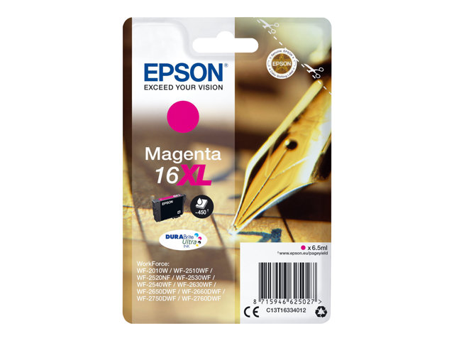 EPSON 16XL Tinte magenta hohe Kapazität 6.5ml 450 Seiten 1-pack blister ohne Alarm