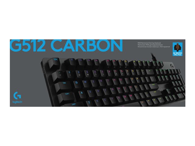 LOGITECH G512 Carbon Lightsync RGB Mechanical Gaming Keyboard with GX Brown switches Carbon FRA Central