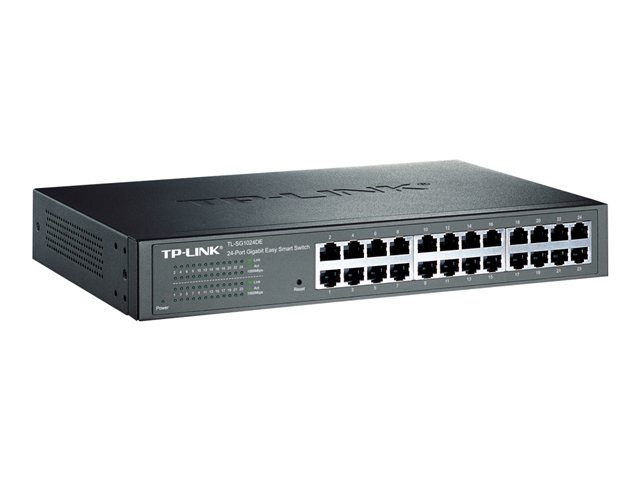 TP-LINK TL-SG1024DE 24-Port Gigabit Easy Smart Switch 24x 10/100/1000Mbps RJ45 MTU/Port/Tag-based VLAN QoS IGMP Snooping