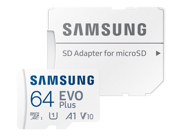 SAMSUNG EVO Plus 64GB microSDXC UHS-I U1 130MB/s Full HD Speicherkarte inkl. SD-Adapter