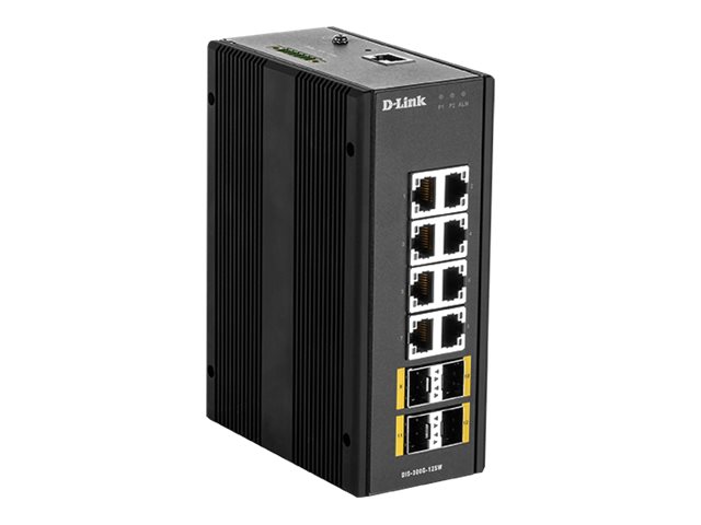 D-LINK DIS-300G-12SW 12-Port Industrie Gigabit Managed Switch 8x 10/100/1000Base 4x 100/1000Base SFP IP30 NEMA?TS2 Section 2
