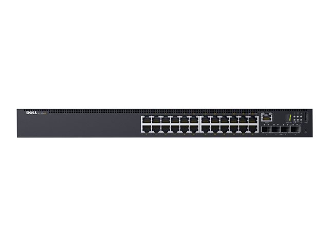 DELL Networking N1524P PoE+ 24x 1GbE + 4x 10GbE SFP+ fixed ports Stacking IO to PSU airflow AC