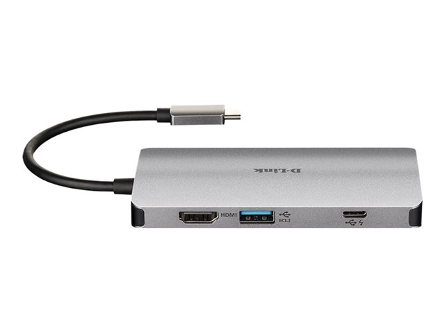 D-LINK DUB-M810 USB-C 8-Port USB 3.0 Hub mit HDMI und Ethernet und SD & microSD Card Reader und USB-C Ladeanschluss