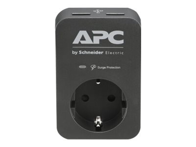 APC Essential SurgeArrest 1 Outlet 2 USB Ports Black 230V Germany