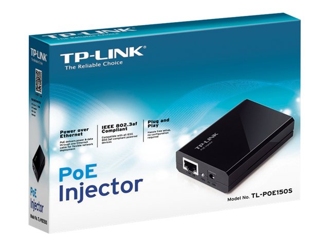 TP-LINK TL-POE150S IEEE 802.3af PoE Injector 1× Gigabit PoE Port 1× Gigabit Non-PoE Port