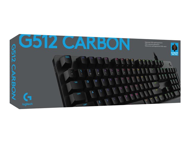 LOGITECH G512 Carbon Lightsync RGB Mechanical Gaming Keyboard with GX Brown switches Carbon FRA Central