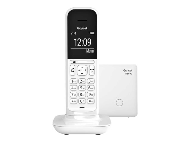 GIGASET CL390A Lucent White Anrufbeantworter großes schwarz-weiß Display Telefonbuch für 150 Kontakte Raumüberwachung Anrufschutz